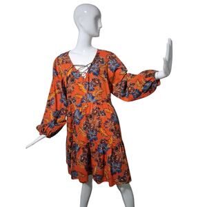 old navy pink and orange dress Maternity Ruffle-Sleeve Midi Dress